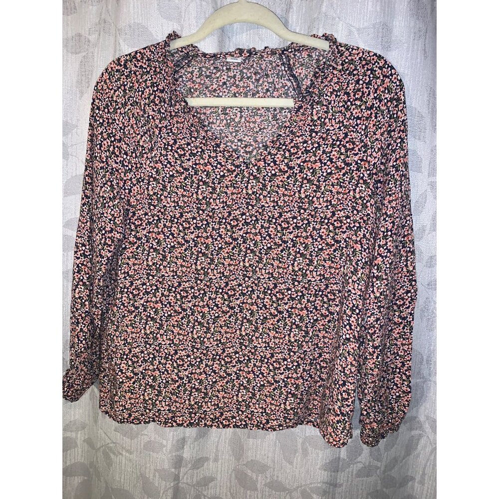 Old Navy Womens Floral Print Long Sleeve Blouse XS